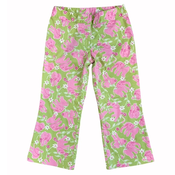 Lilly Pulitzer Floral Elephant Print Crop Pants - Picture 2 of 13